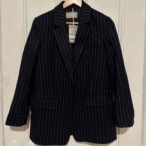 Everlane Oversized Blazer in Navy Pinstripe - size 0